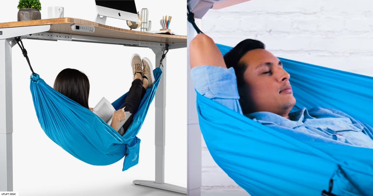 TureClos Adjustable Mini Foot Rest Stand Office Desk Feet Hammock